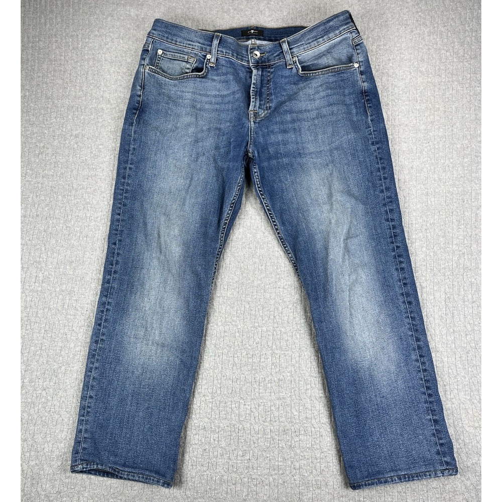 7 For All Mankind Standard Relaxed Fit Blue Jeans Men 34X26  medium wash